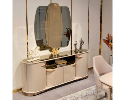 Furnia - Paris Console with Mirror in Cream