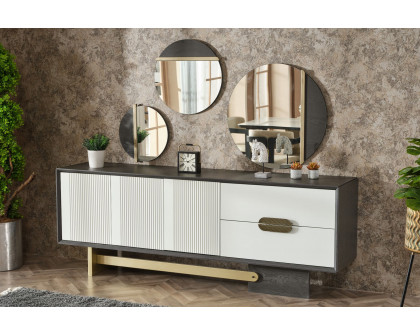 Furnia - Pendik Console with Mirror in Cream