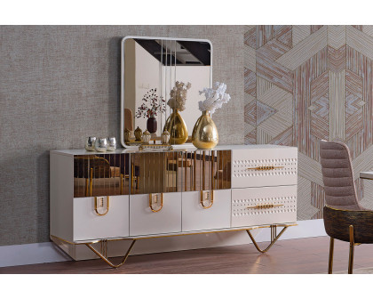 Furnia - Valence Console with Mirror in Cream