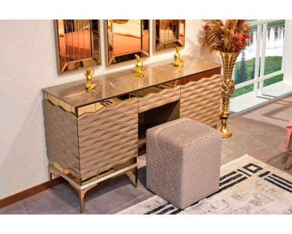 Furnia - Elite Dresser with Mirror in Gold