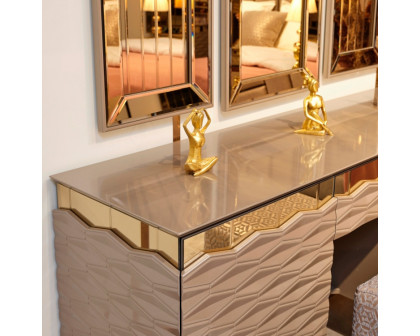 Furnia - Elite Dresser with Mirror in Gold