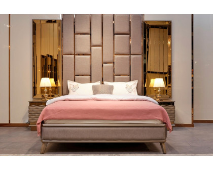 Furnia Elite King Size Bed with Headboard - Gold