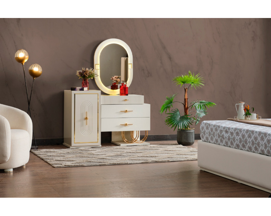 Furnia - Marsel Dresser with Mirror in Cream