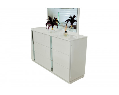 Furnia - Sienna Dresser with Mirror in White