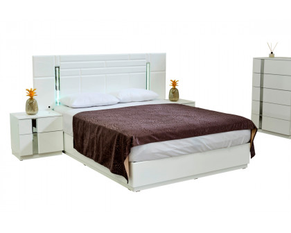 Furnia Sienna King Size Bed with Headboard - White