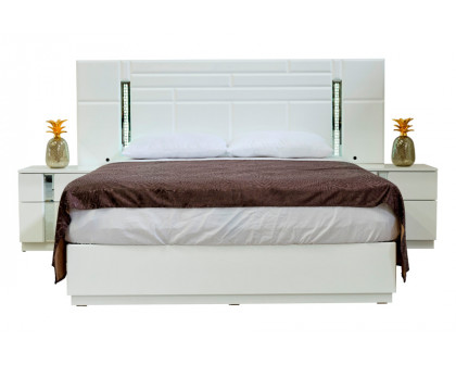 Furnia Sienna King Size Bed with Headboard - White