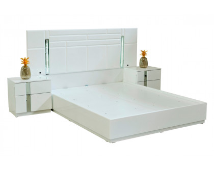 Furnia Sienna Queen Size Bed with Headboard - White