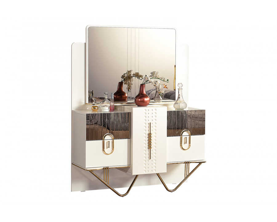 Furnia - Valence Dresser with Mirror in Cream