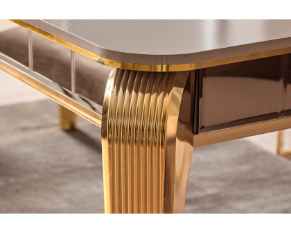 Furnia - Istanbul Rectangle Coffee Table in Gold