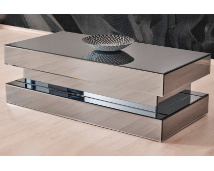 Furnia - Moon Rectangle Coffee Table in Silver