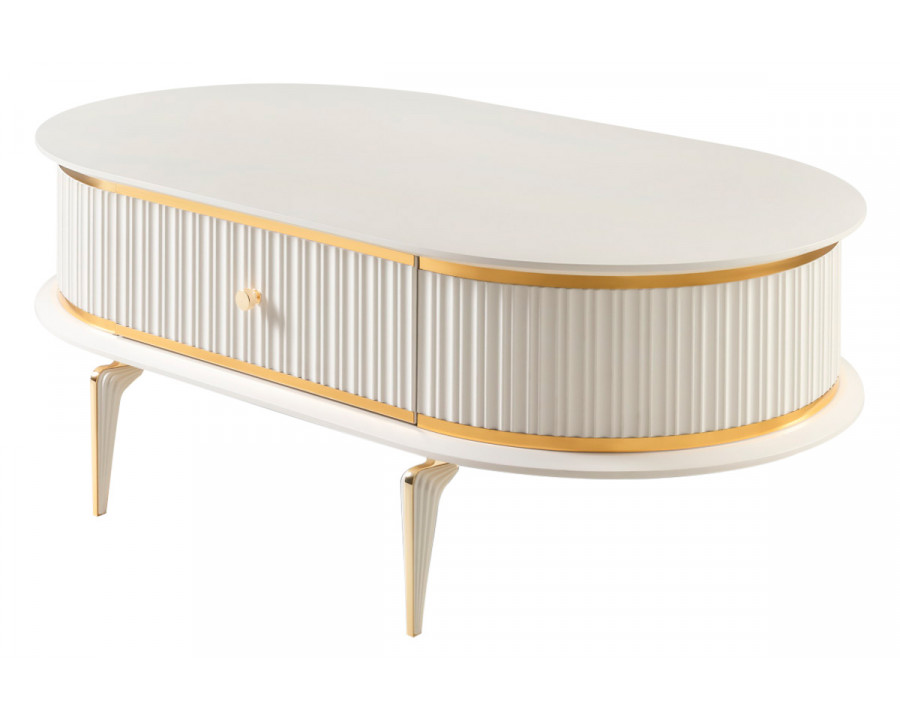 Furnia Orient Oval Coffee Table - Cream