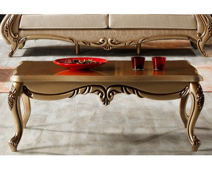 Furnia Rumeli Rectangle Coffee Table - Gold