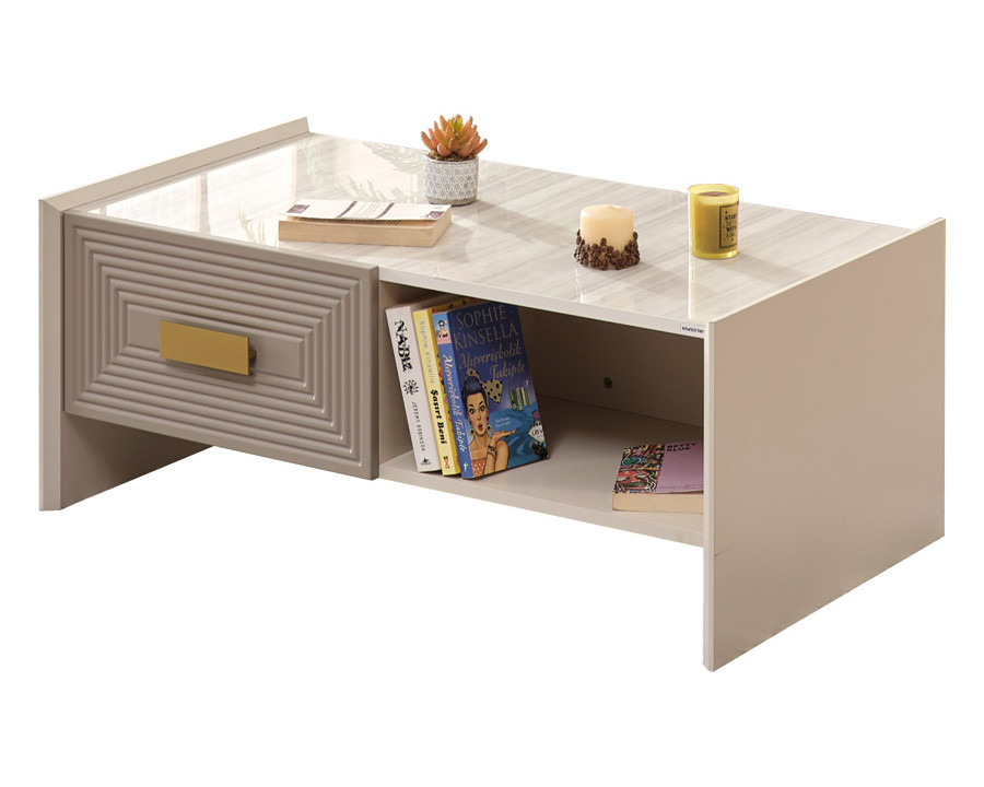 Furnia - Urla Rectangle Coffee Table in Cream