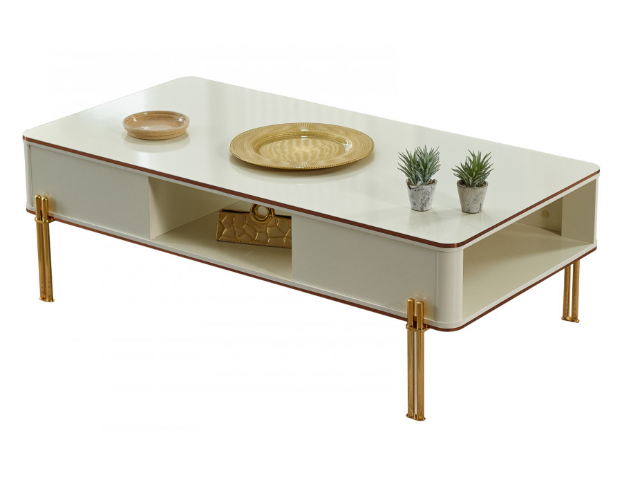 Furnia - Zumrut Rectangle Coffee Table in White