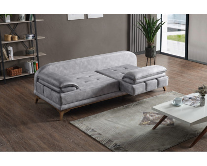 Furnia Golf Convertible Sofa - Silver, Fabric