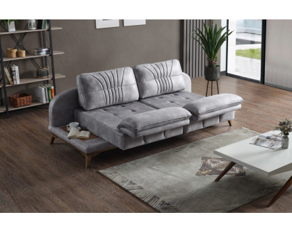 Furnia Golf Convertible Sofa - Silver, Fabric