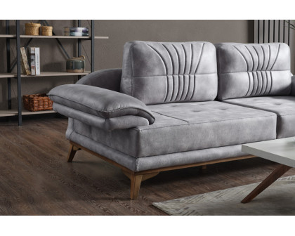 Furnia Golf Convertible Sofa - Silver, Fabric