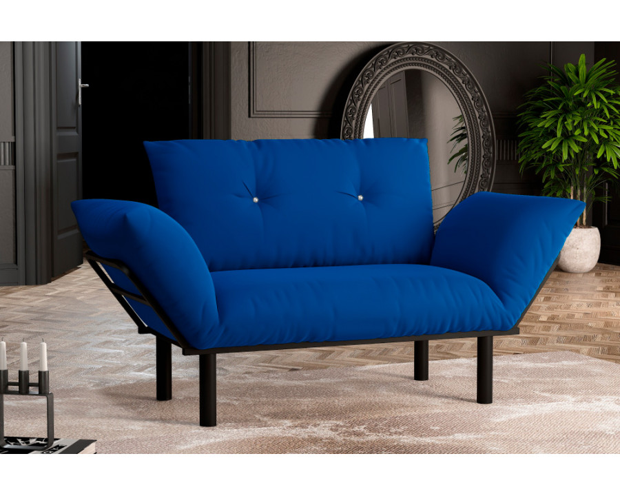 Furnia Ada Stationary Loveseat - Blue, Fabric