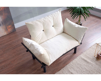 Furnia Sona Stationary Loveseat - Cream, Fabric