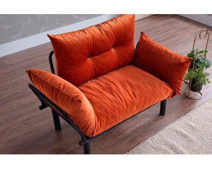 Furnia Sona Stationary Loveseat - Orange, Fabric