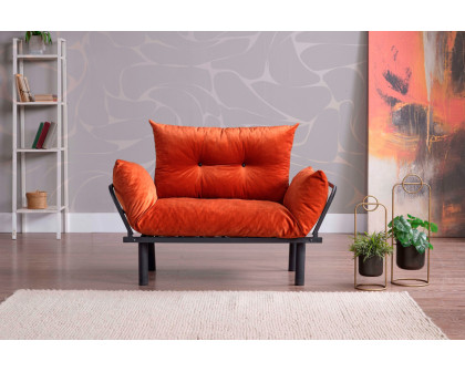 Furnia Sona Stationary Loveseat - Orange, Fabric