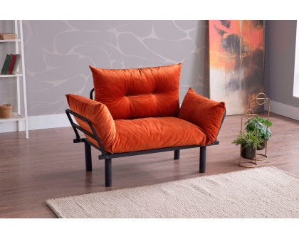 Furnia Sona Stationary Loveseat - Orange, Fabric