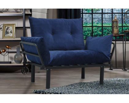 Furnia Sona Stationary Loveseat - Blue, Fabric