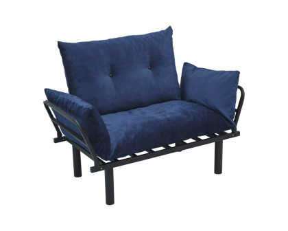 Furnia Sona Stationary Loveseat - Blue, Fabric