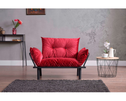 Furnia Sona Stationary Loveseat - Red, Fabric