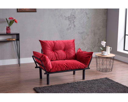 Furnia Sona Stationary Loveseat - Red, Fabric