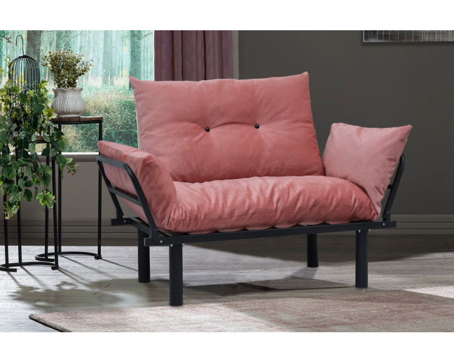 Furnia Sona Stationary Loveseat - Pink, Fabric