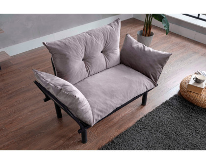 Furnia Sona Stationary Loveseat - Gray, Fabric