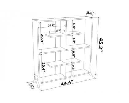 Furnia Kipp Bookcase - Walnut/White, Wood