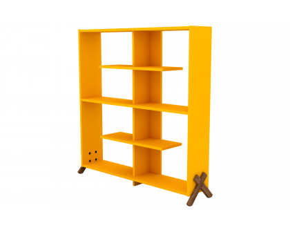 Furnia Kipp Bookcase - Walnut/Yellow, Wood