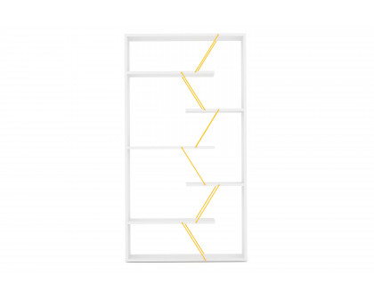 Furnia Tars Bookcase - White/Yellow, Wood