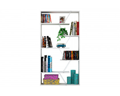 Furnia Tars Bookcase - White/Chrome, Wood