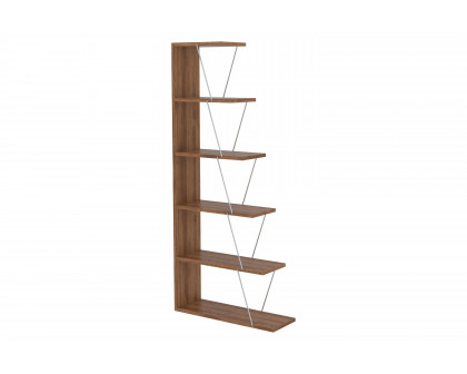 Furnia Tars Mini Bookcase - Walnut/Chrome, Wood