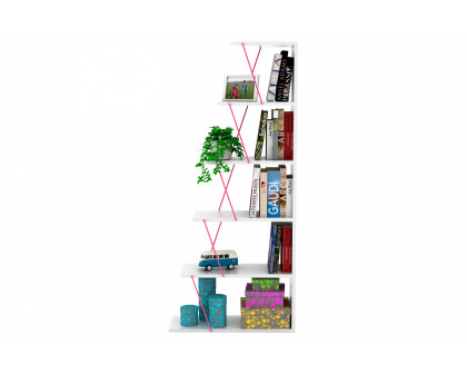 Furnia Tars Mini Bookcase - White/Pink, Wood