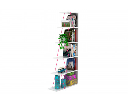 Furnia Tars Mini Bookcase - White/Pink, Wood