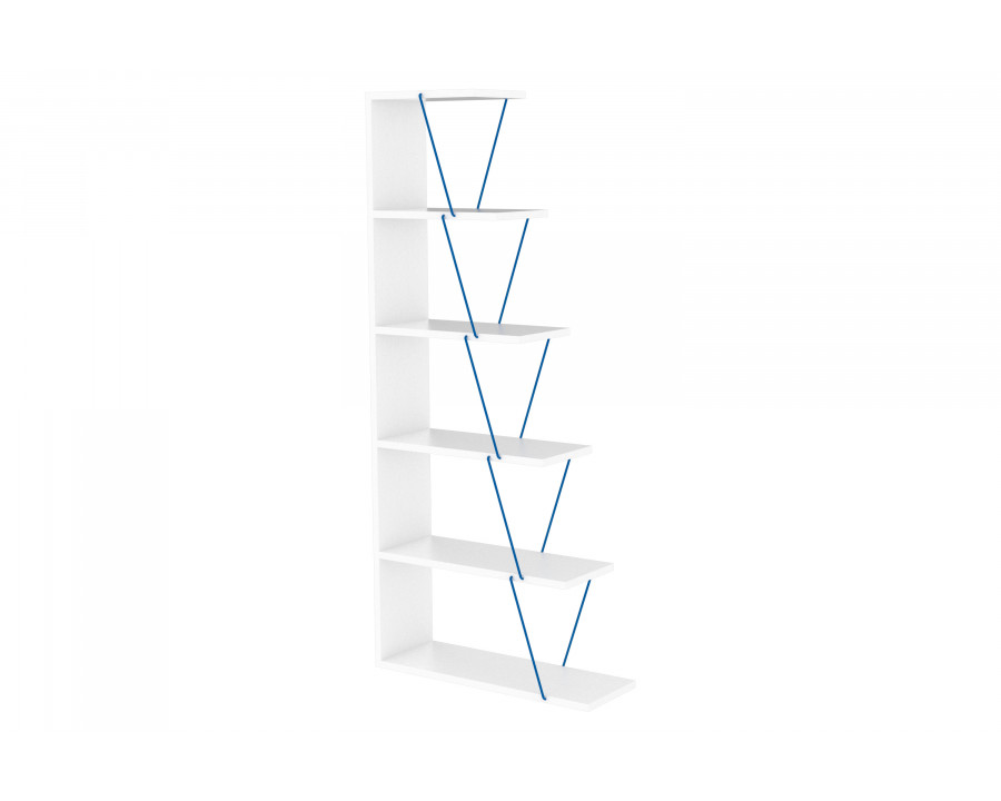 Furnia Tars Mini Bookcase - White/Blue, Wood