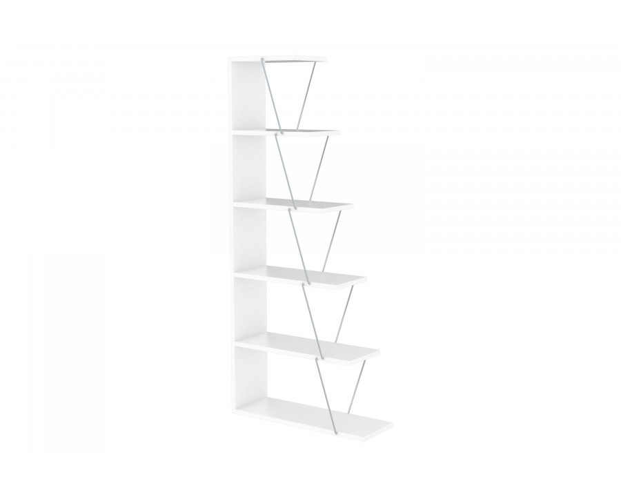 Furnia Tars Mini Bookcase - White/Chrome, Wood