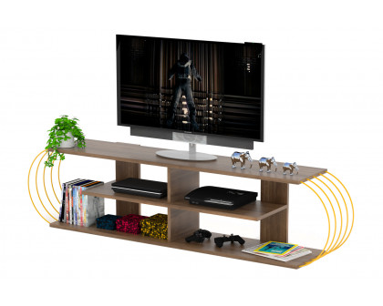 Furnia Case TV Unit - Walnut/Yellow, Wood