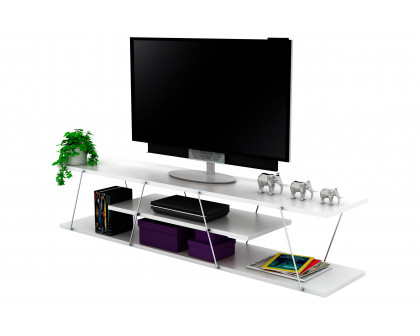 Furnia Tars TV Unit - White/Chrome, Wood