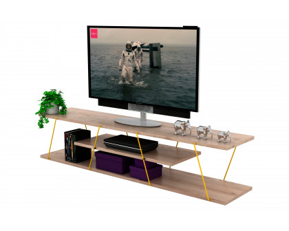 Furnia Tars TV Unit - White Oak/Yellow, Wood