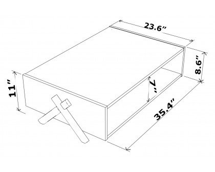 Furnia Kipp Rectangle Coffee Table - Walnut/Yellow