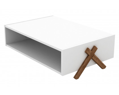 Furnia Kipp Rectangle Coffee Table - Walnut/White