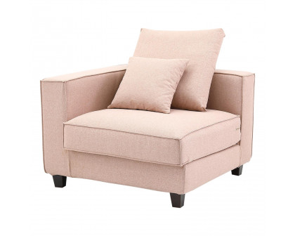 Furnings AVA Dust Pink Luxury Linen Texture Water Repellent Washable Fabric Modular Sofa - Modular 3 Pieces Sofa