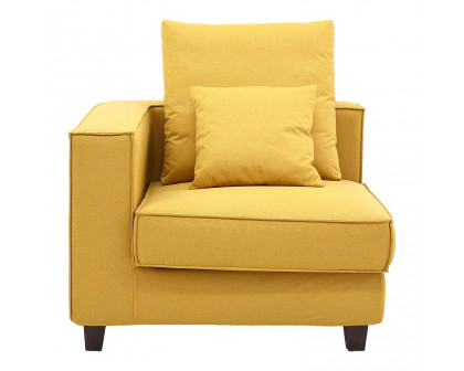 Furnings AVA Yellow Luxury Linen Texture Water Repellent Washable Fabric Modular Loveseat