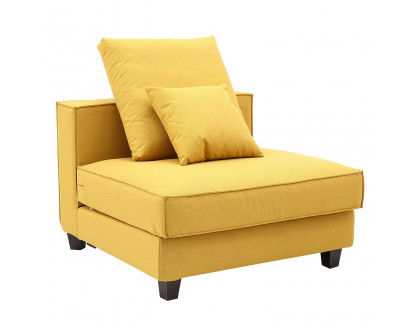 Furnings AVA Yellow Luxury Linen Texture Water Repellent Washable Fabric Modular Sofa - Modular 3 Pieces Sofa