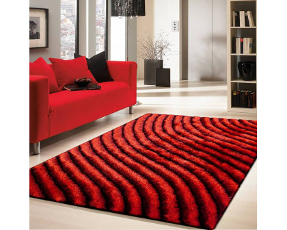 Furnings - Vesta 3D Red Shag Rug